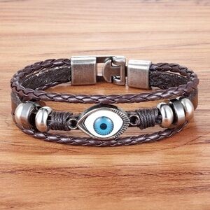 Multi-Layer Bracelet with Evil Eye Charm​